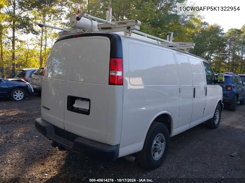 2019 Chevrolet Express 2500 Work Van VIN: 1GCWGAFP5K1322954 Lot: 40614276