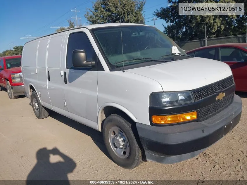 2019 Chevrolet Express 2500 Work Van VIN: 1GCWGAFG5K1270516 Lot: 40635359