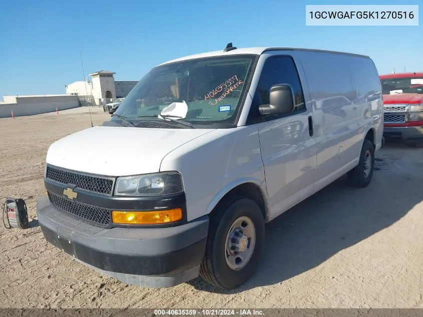 2019 Chevrolet Express 2500 Work Van VIN: 1GCWGAFG5K1270516 Lot: 40635359