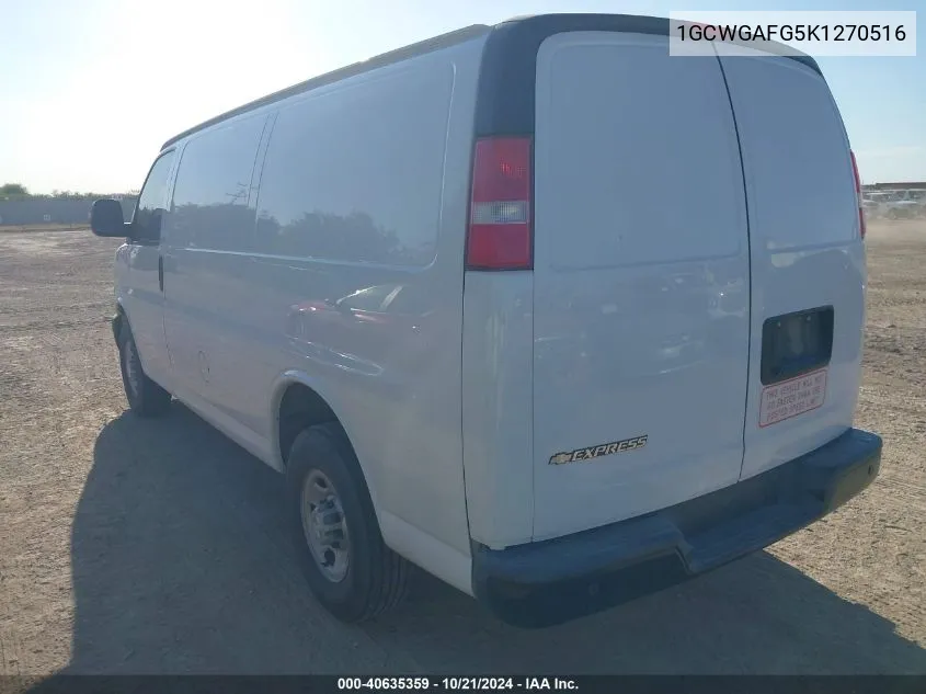 2019 Chevrolet Express 2500 Work Van VIN: 1GCWGAFG5K1270516 Lot: 40635359