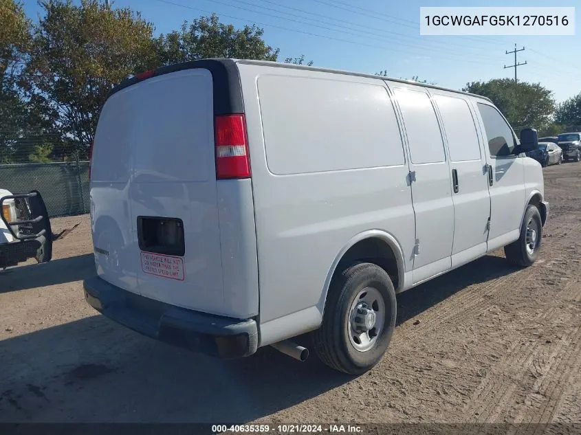 2019 Chevrolet Express 2500 Work Van VIN: 1GCWGAFG5K1270516 Lot: 40635359