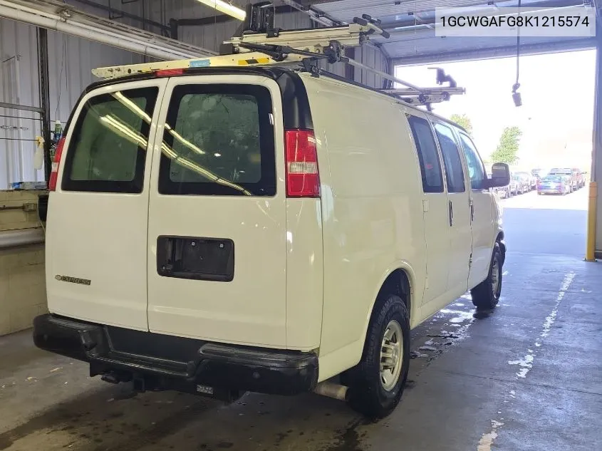 2019 Chevrolet Express 2500 Work Van VIN: 1GCWGAFG8K1215574 Lot: 40637593