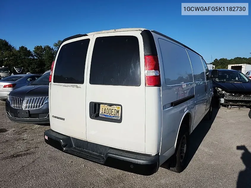 2019 Chevrolet Express 2500 Work Van VIN: 1GCWGAFG5K1182730 Lot: 40641910