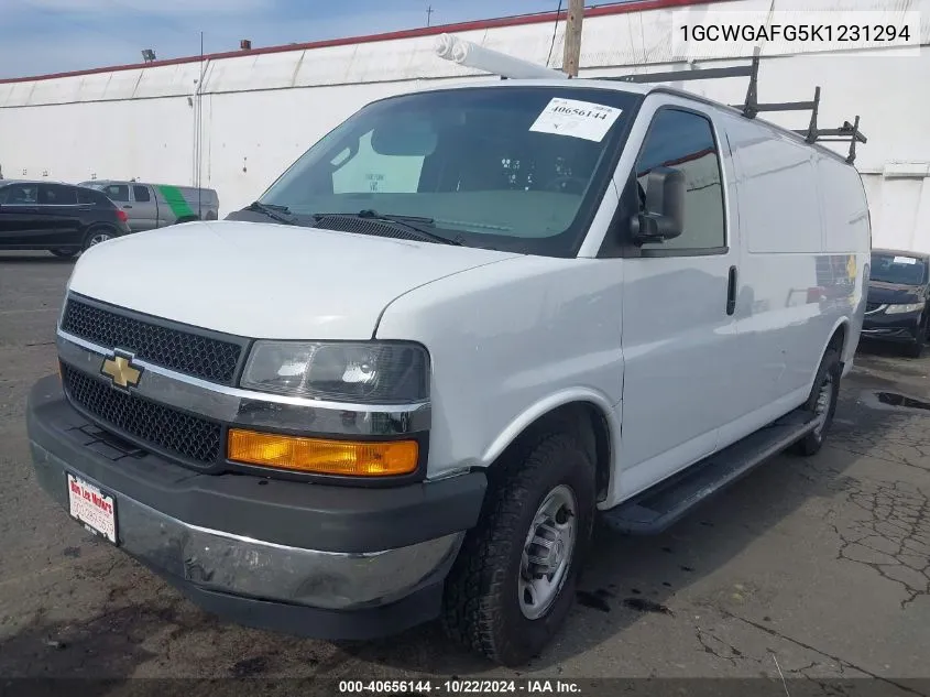 2019 Chevrolet Express 2500 Work Van VIN: 1GCWGAFG5K1231294 Lot: 40656144