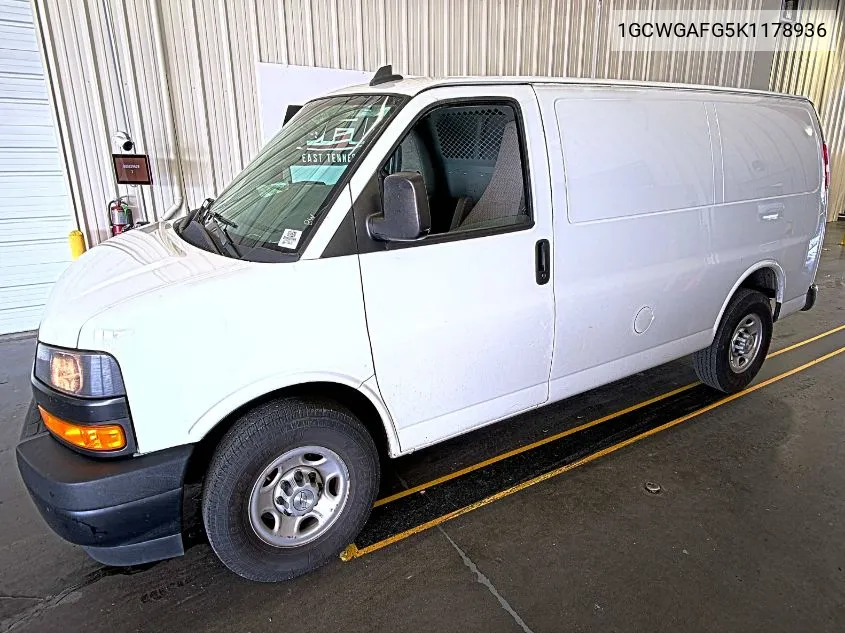 2019 Chevrolet Express 2500 Work Van VIN: 1GCWGAFG5K1178936 Lot: 40701677