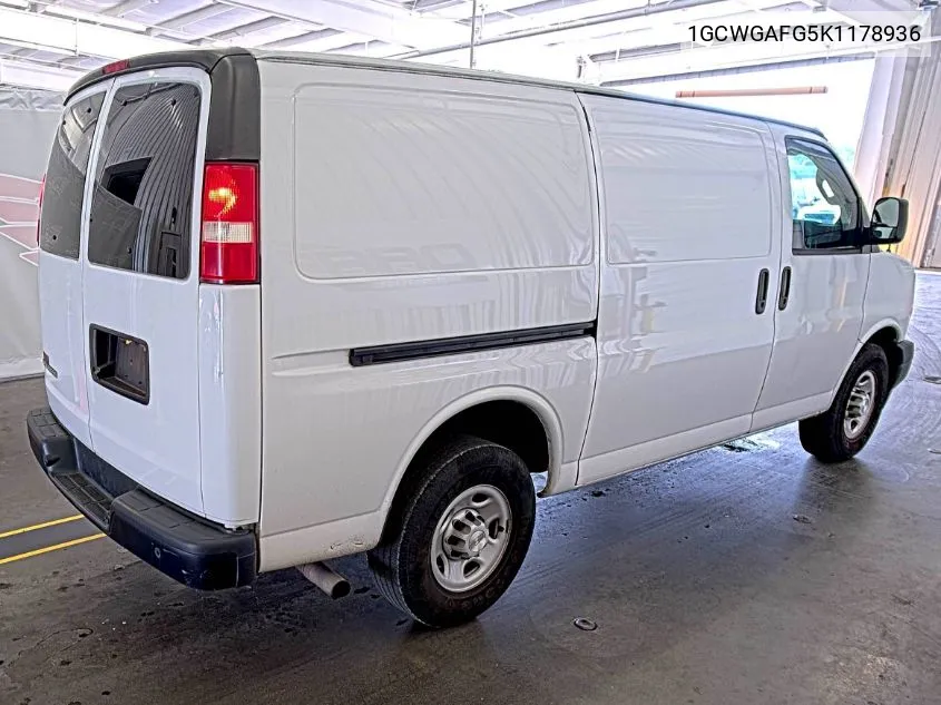 2019 Chevrolet Express 2500 Work Van VIN: 1GCWGAFG5K1178936 Lot: 40701677