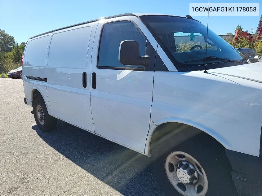 2019 Chevrolet Express G2500 VIN: 1GCWGAFG1K1178058 Lot: 40711313