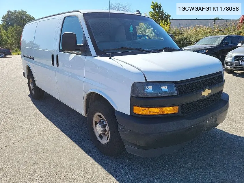 2019 Chevrolet Express G2500 VIN: 1GCWGAFG1K1178058 Lot: 40711313