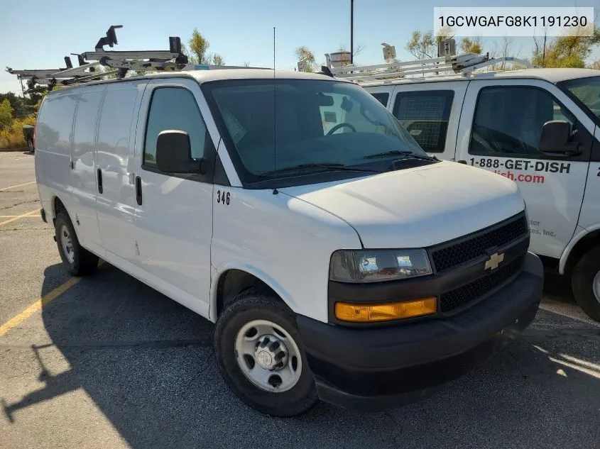 2019 Chevrolet Express 2500 Work Van VIN: 1GCWGAFG8K1191230 Lot: 40757237