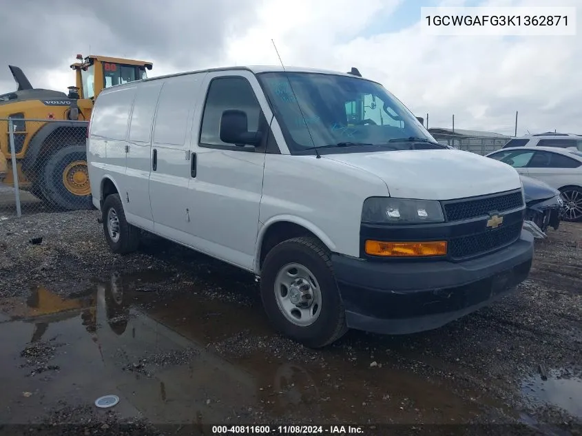 2019 Chevrolet Express 2500 Work Van VIN: 1GCWGAFG3K1362871 Lot: 40811600