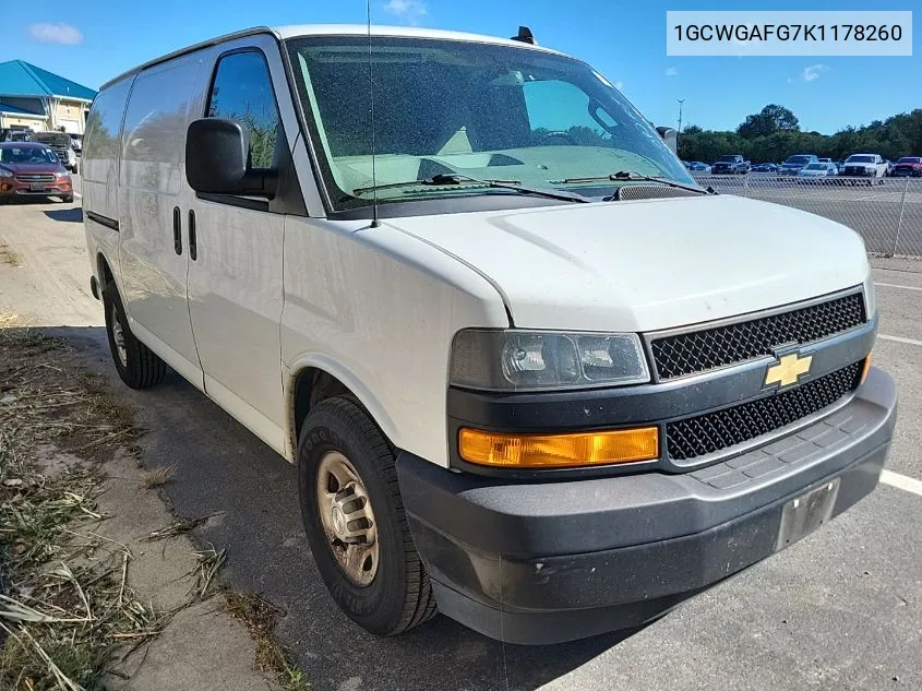 2019 Chevrolet Express G2500 VIN: 1GCWGAFG7K1178260 Lot: 40832637