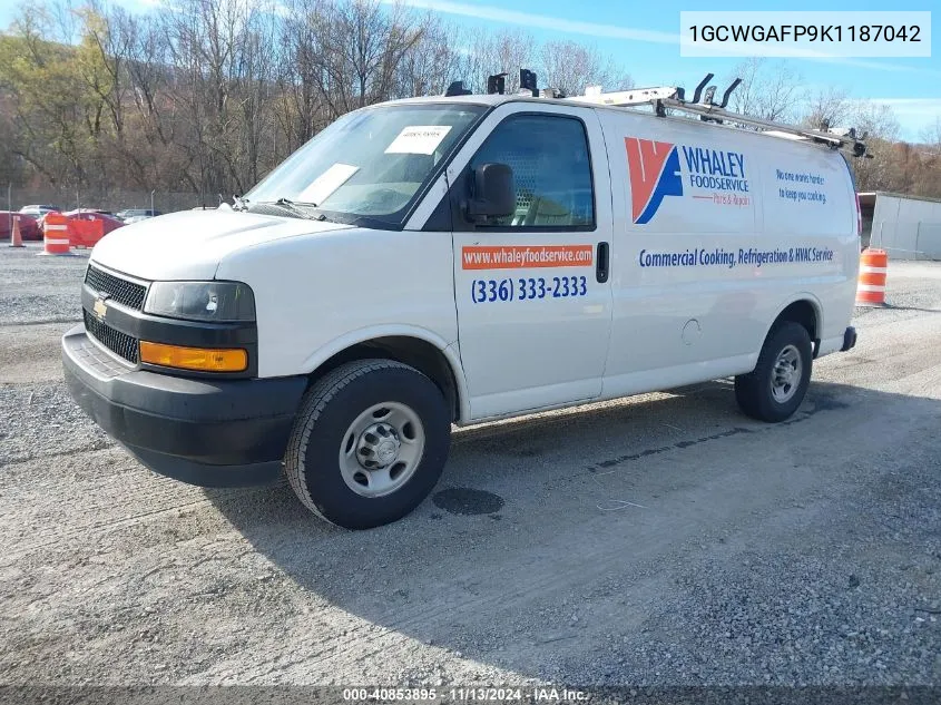 2019 Chevrolet Express 2500 Work Van VIN: 1GCWGAFP9K1187042 Lot: 40853895