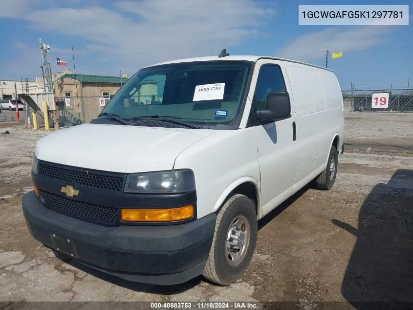 2019 Chevrolet Express G2500 VIN: 1GCWGAFG5K1297781 Lot: 40883753