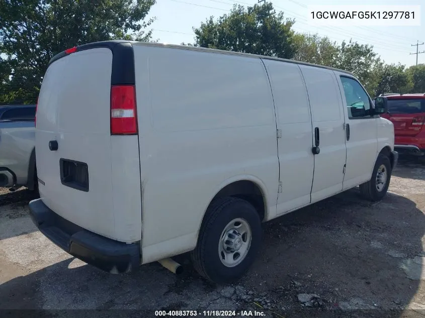 2019 Chevrolet Express G2500 VIN: 1GCWGAFG5K1297781 Lot: 40883753