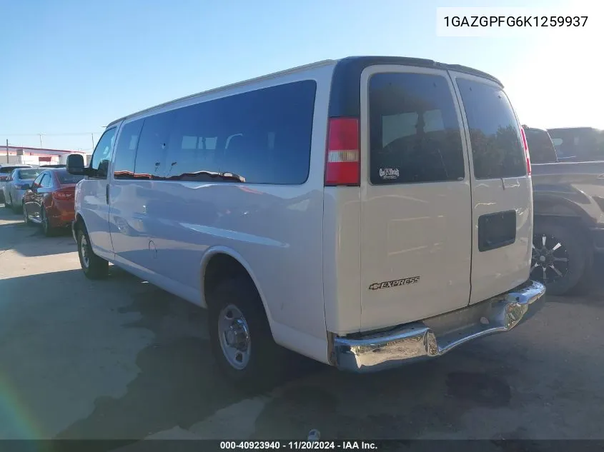 2019 Chevrolet Express 3500 Lt VIN: 1GAZGPFG6K1259937 Lot: 40923940