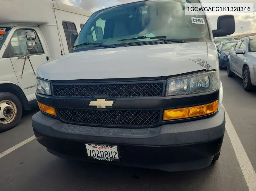 2019 Chevrolet Express 2500 Work Van VIN: 1GCWGAFG1K1328346 Lot: 40932183