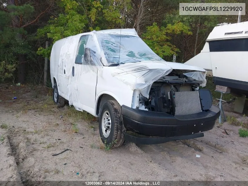 2020 Chevrolet Express VIN: 1GCWGAFP3L1229920 Lot: 12003062