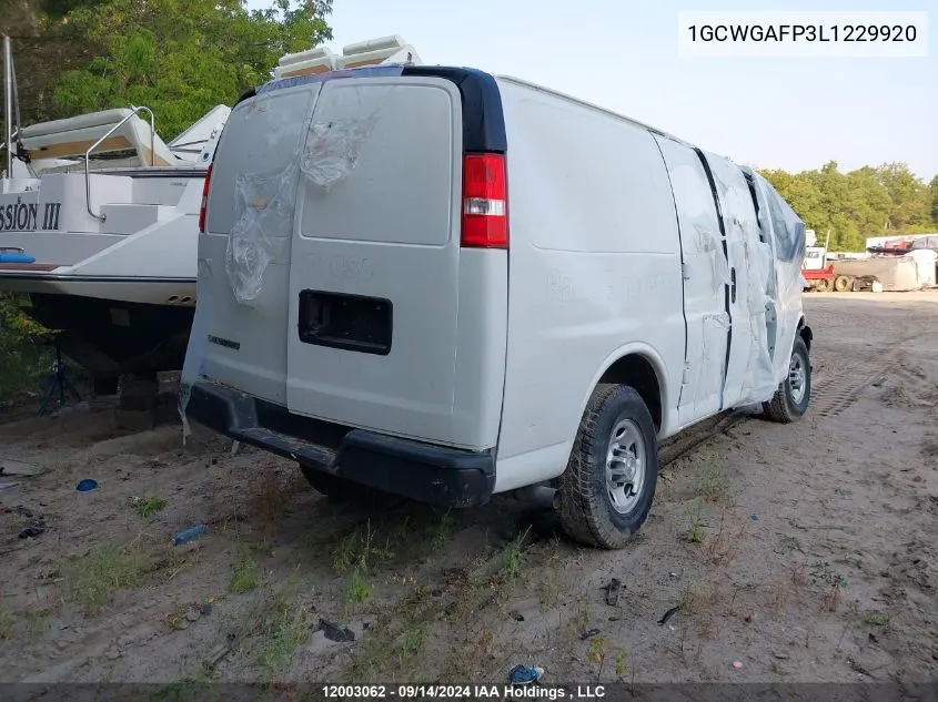 2020 Chevrolet Express VIN: 1GCWGAFP3L1229920 Lot: 12003062