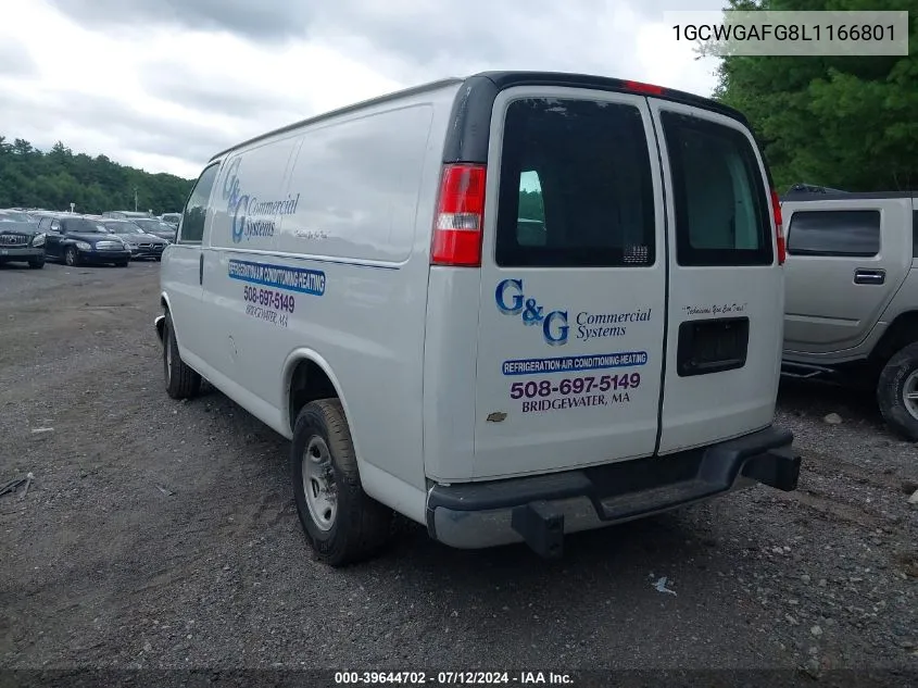 2020 Chevrolet Express Cargo Rwd 2500 Regular Wheelbase Wt VIN: 1GCWGAFG8L1166801 Lot: 39644702