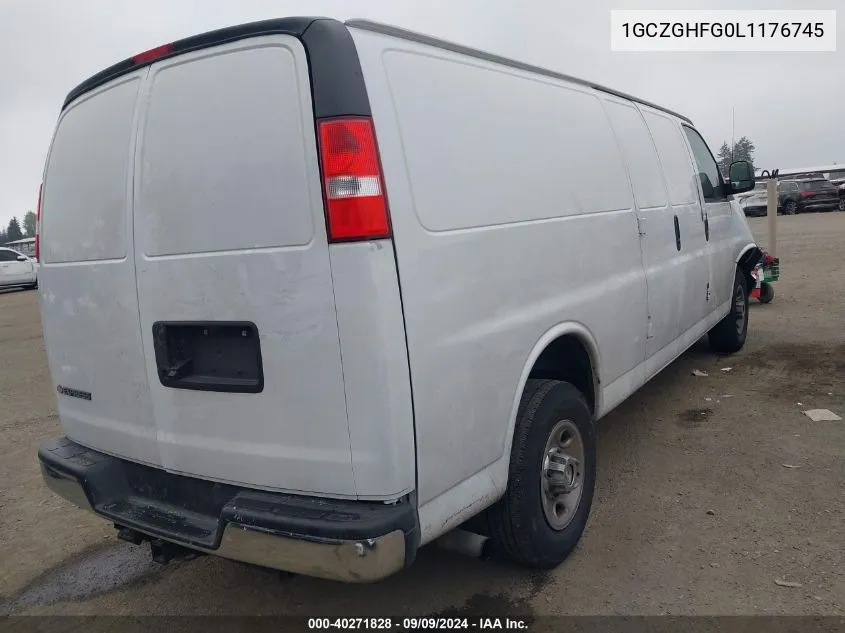 2020 Chevrolet Express Cargo Rwd 3500 Extended Wheelbase Wt VIN: 1GCZGHFG0L1176745 Lot: 40271828