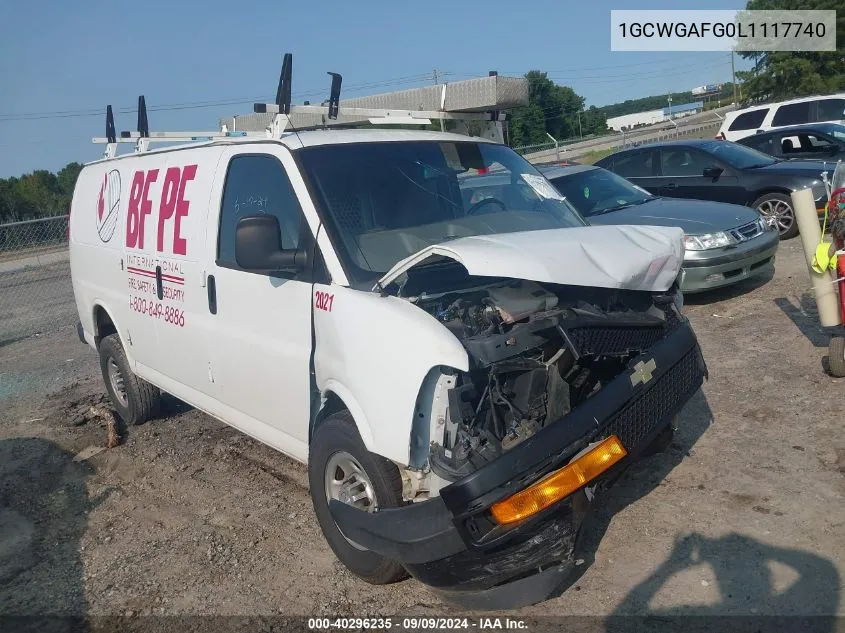 2020 Chevrolet Express Cargo Rwd 2500 Regular Wheelbase Wt VIN: 1GCWGAFG0L1117740 Lot: 40296235