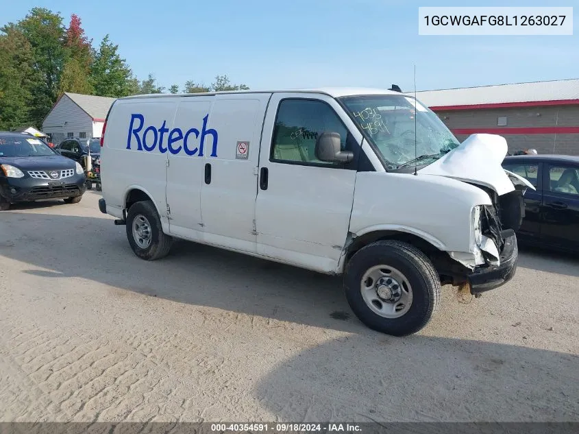 2020 Chevrolet Express G2500 VIN: 1GCWGAFG8L1263027 Lot: 40354591