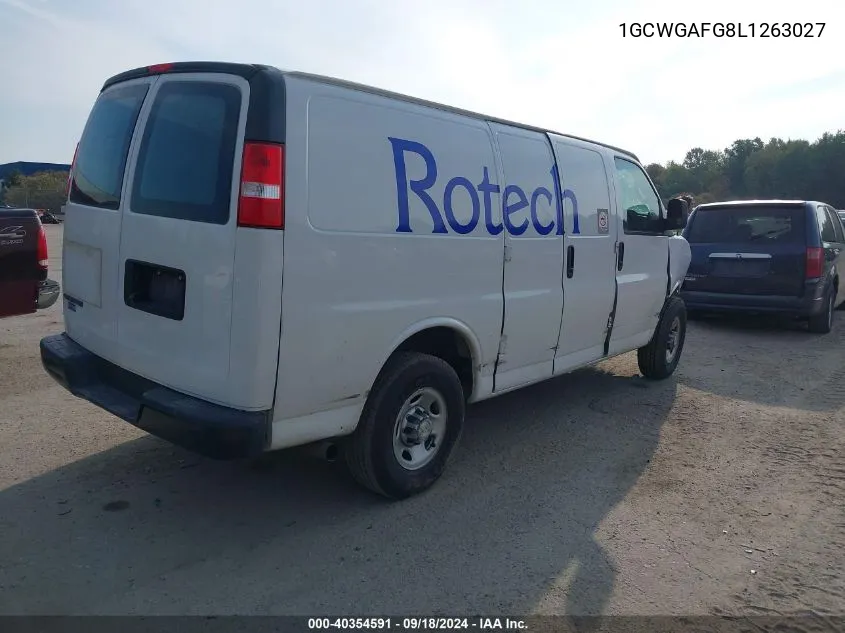 2020 Chevrolet Express G2500 VIN: 1GCWGAFG8L1263027 Lot: 40354591