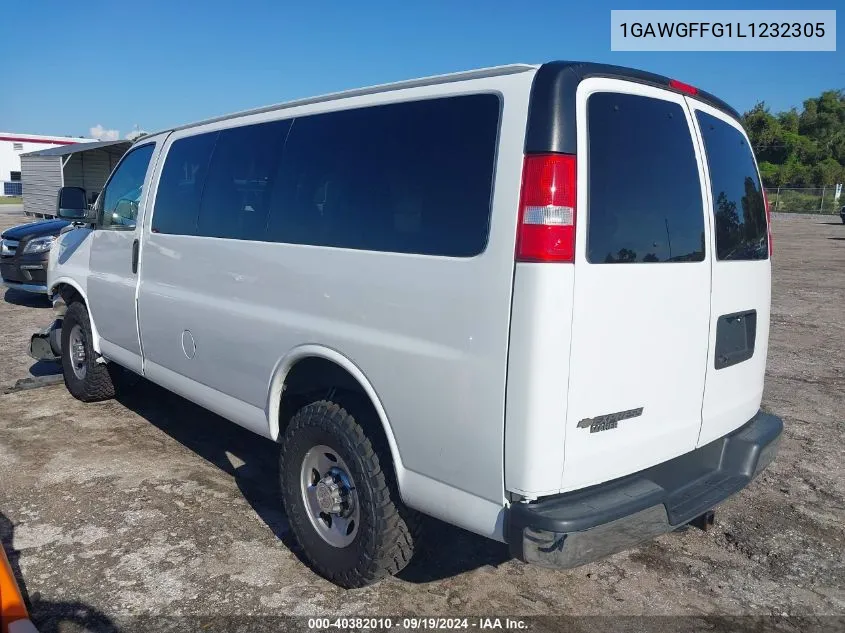 2020 Chevrolet Express Passenger Rwd 2500 Regular Wheelbase Lt VIN: 1GAWGFFG1L1232305 Lot: 40382010