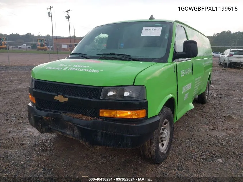 2020 Chevrolet Express G2500 VIN: 1GCWGBFPXL1199515 Lot: 40436291