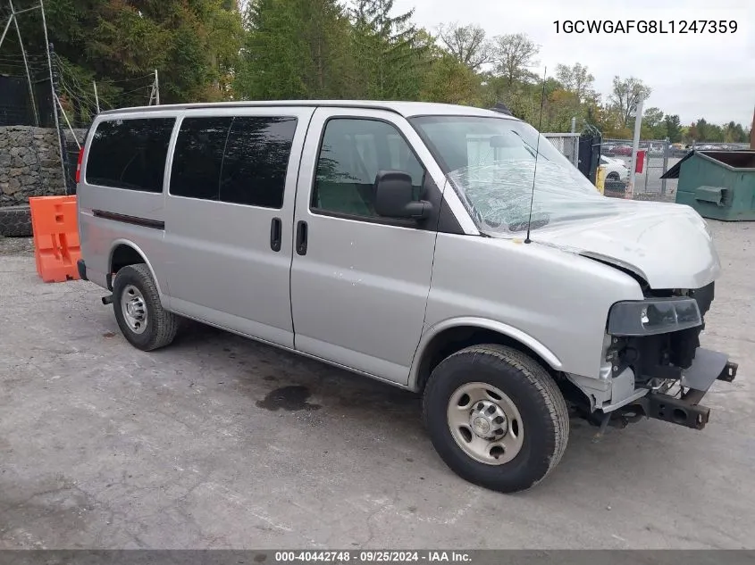 2020 Chevrolet Express Cargo Rwd 2500 Regular Wheelbase Wt VIN: 1GCWGAFG8L1247359 Lot: 40442748