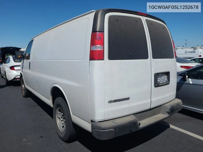 2020 Chevrolet Express Cargo Rwd 2500 Regular Wheelbase Wt VIN: 1GCWGAFG5L1252678 Lot: 40452447