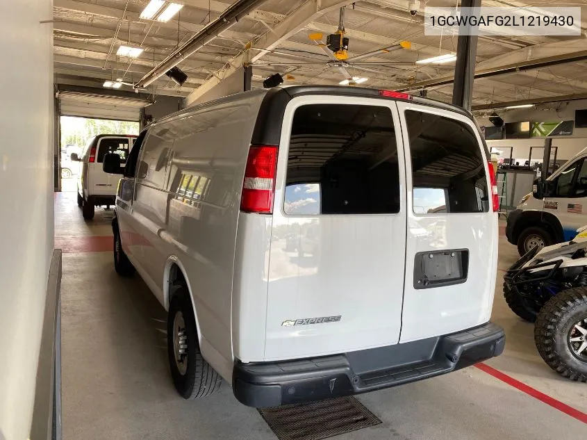 2020 Chevrolet Express Cargo Rwd 2500 Regular Wheelbase Wt VIN: 1GCWGAFG2L1219430 Lot: 40454243