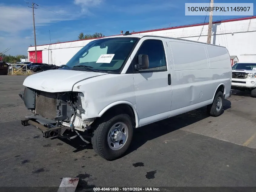 2020 Chevrolet Express Cargo Rwd 2500 Extended Wheelbase Wt VIN: 1GCWGBFPXL1145907 Lot: 40461850