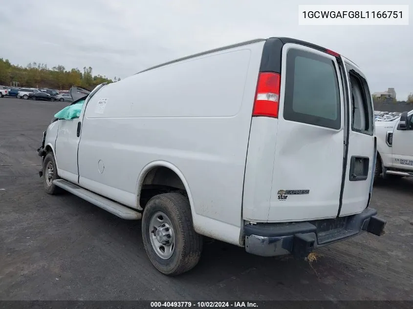 1GCWGAFG8L1166751 2020 Chevrolet Express Cargo Rwd 2500 Regular Wheelbase Wt