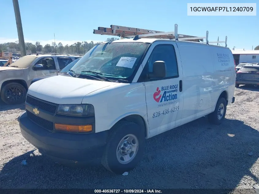 2020 Chevrolet Express Cargo Rwd 2500 Regular Wheelbase Wt VIN: 1GCWGAFP7L1240709 Lot: 40536727