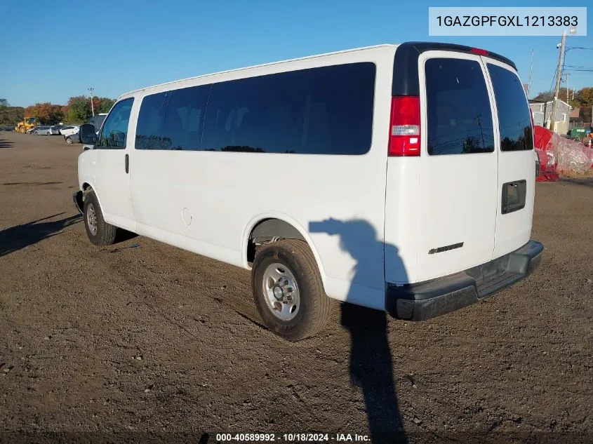 2020 Chevrolet Express Passenger Rwd 3500 Extended Wheelbase Lt VIN: 1GAZGPFGXL1213383 Lot: 40589992