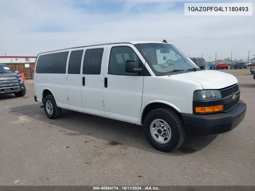 1GAZGPFG4L1180493 2020 Chevrolet Express Passenger Rwd 3500 Extended Wheelbase Lt