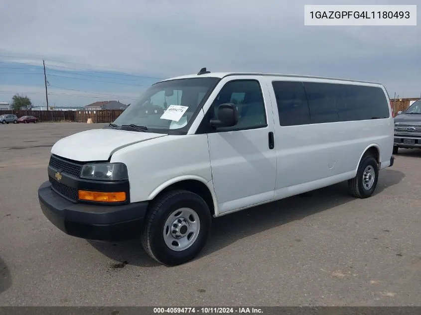 1GAZGPFG4L1180493 2020 Chevrolet Express Passenger Rwd 3500 Extended Wheelbase Lt