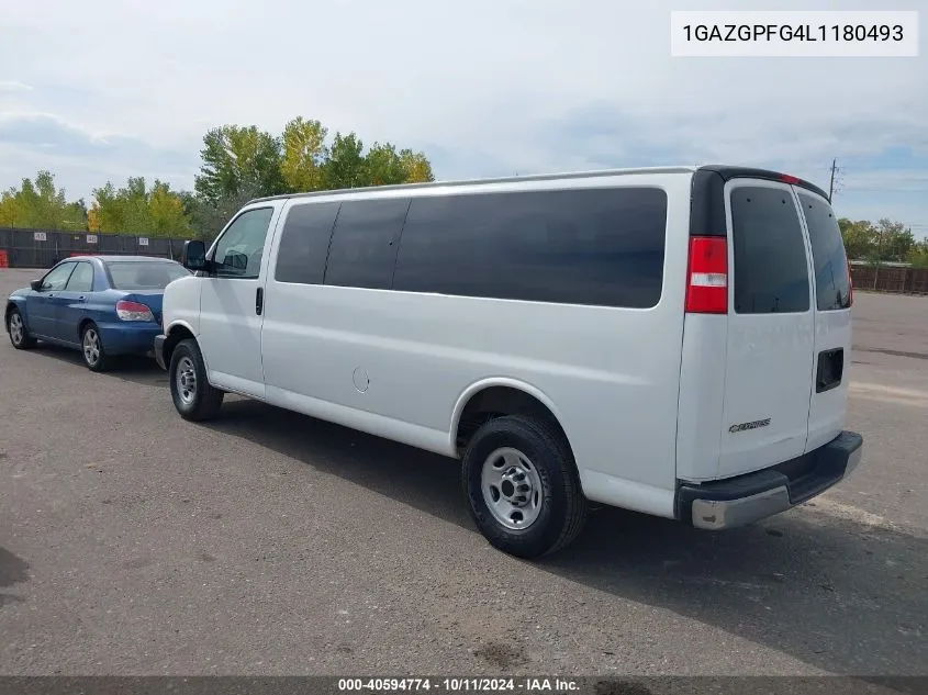 2020 Chevrolet Express Passenger Rwd 3500 Extended Wheelbase Lt VIN: 1GAZGPFG4L1180493 Lot: 40594774