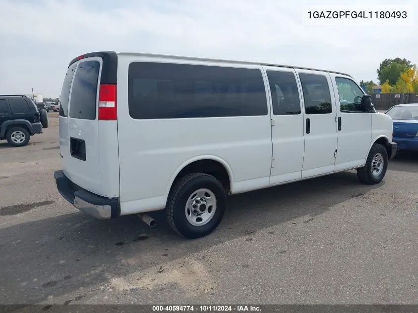 1GAZGPFG4L1180493 2020 Chevrolet Express Passenger Rwd 3500 Extended Wheelbase Lt