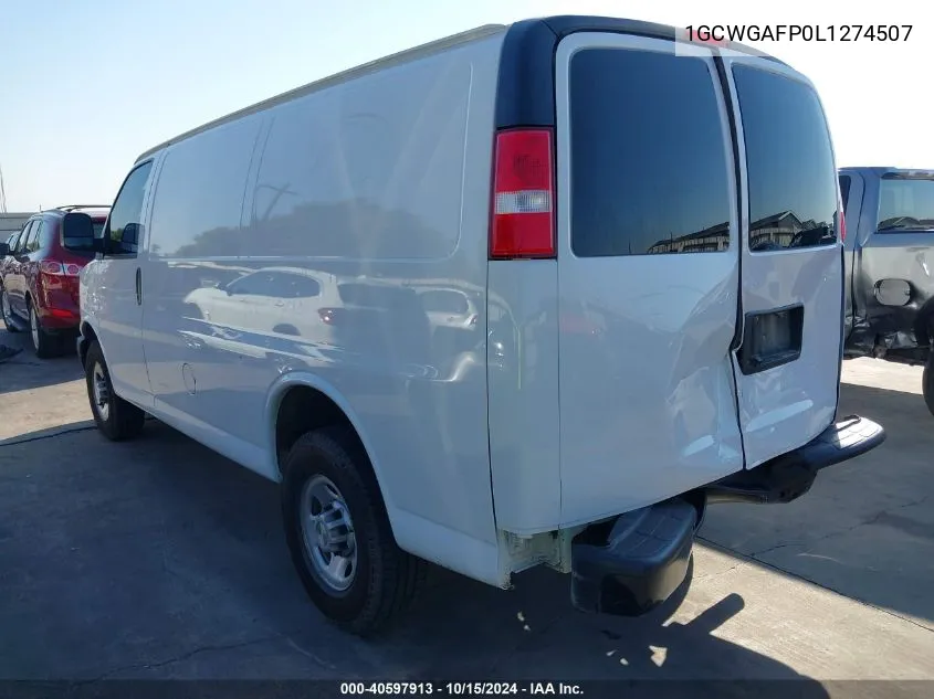 2020 Chevrolet Express Cargo Rwd 2500 Regular Wheelbase Wt VIN: 1GCWGAFP0L1274507 Lot: 40597913