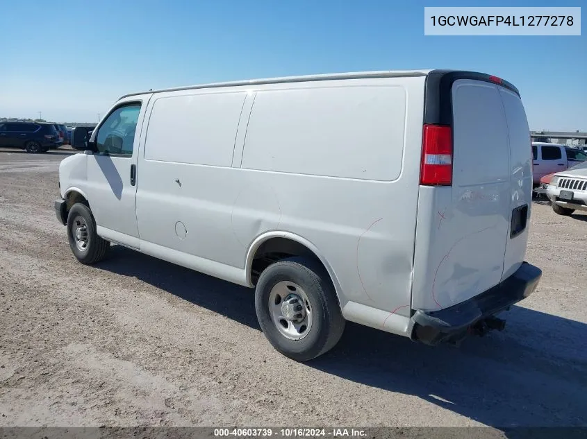 2020 Chevrolet Express Cargo Rwd 2500 Regular Wheelbase Wt VIN: 1GCWGAFP4L1277278 Lot: 40603739