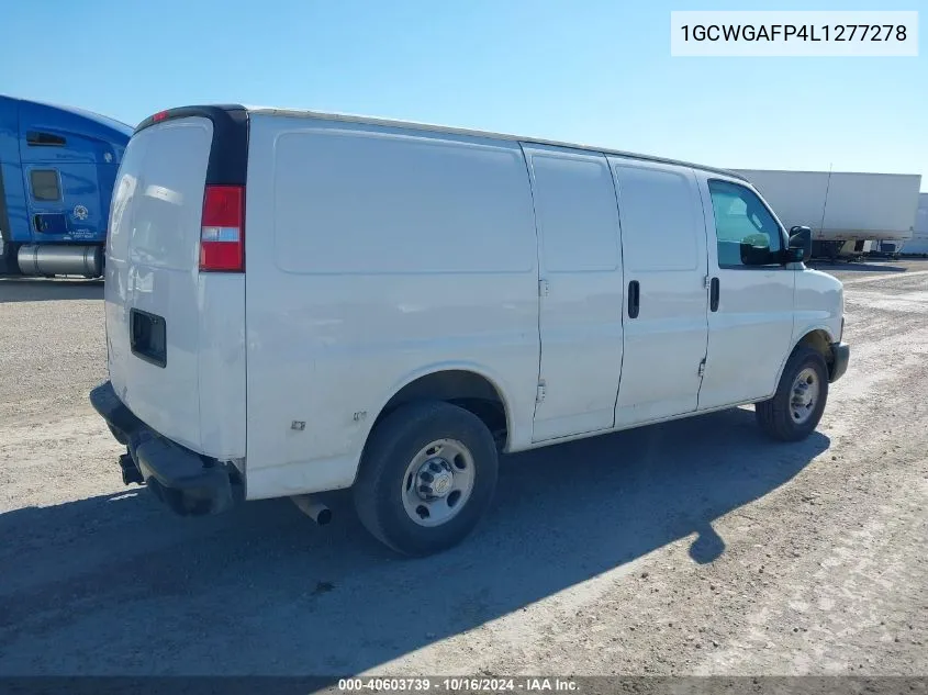 2020 Chevrolet Express Cargo Rwd 2500 Regular Wheelbase Wt VIN: 1GCWGAFP4L1277278 Lot: 40603739