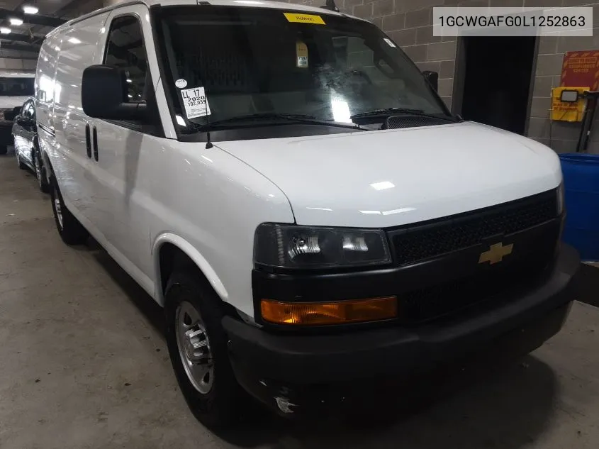 2020 Chevrolet Express Cargo Rwd 2500 Regular Wheelbase Wt VIN: 1GCWGAFG0L1252863 Lot: 40649041