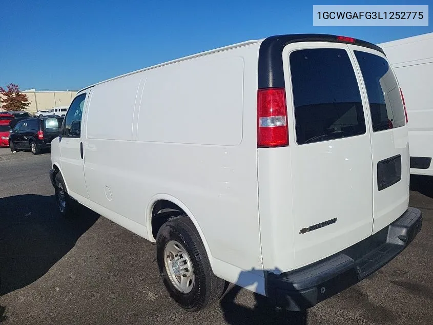 2020 Chevrolet Express Cargo Rwd 2500 Regular Wheelbase Wt VIN: 1GCWGAFG3L1252775 Lot: 40712350