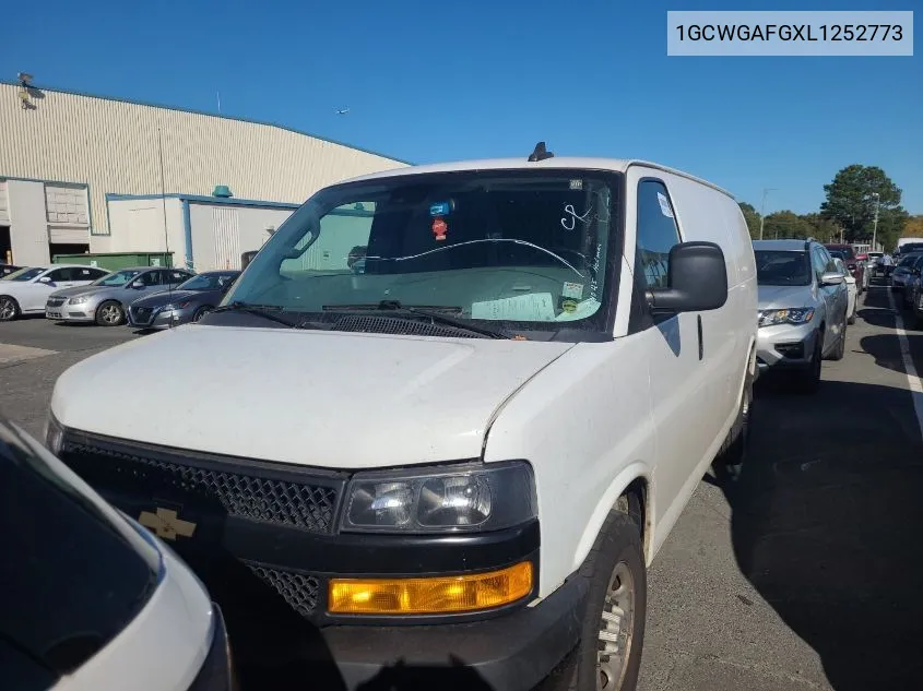 2020 Chevrolet Express Cargo Rwd 2500 Regular Wheelbase Wt VIN: 1GCWGAFGXL1252773 Lot: 40712356