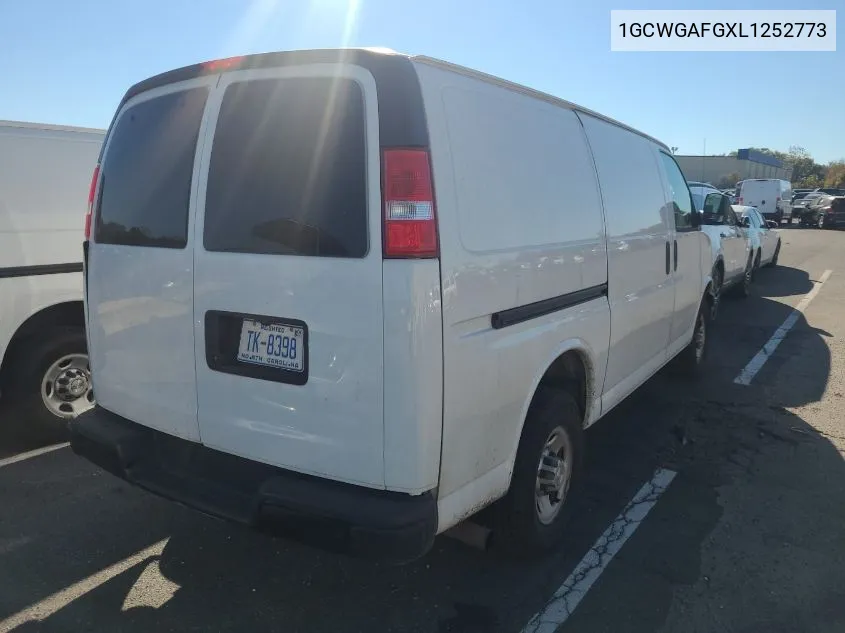 2020 Chevrolet Express Cargo Rwd 2500 Regular Wheelbase Wt VIN: 1GCWGAFGXL1252773 Lot: 40712356