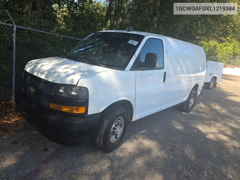 2020 Chevrolet Express Cargo Rwd 2500 Regular Wheelbase Wt VIN: 1GCWGAFGXL1219384 Lot: 40719617