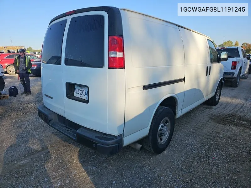 2020 Chevrolet Express G2500 VIN: 1GCWGAFG8L1191245 Lot: 40734100