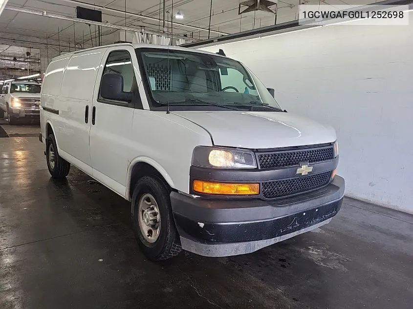 2020 Chevrolet Express Cargo Rwd 2500 Regular Wheelbase Wt VIN: 1GCWGAFG0L1252698 Lot: 40823760